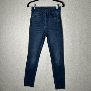 All Saints Dax Cigarette Skinny Jeans Actual Size 24X26 Ankle Black Stretch